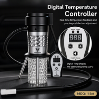 Kit Chicha Électronique Chauffée Portable pour Voiture avec Éclairage LED, Sans Charbon, Contrôle Numérique de la Température, 90W, Construction en Acrylique