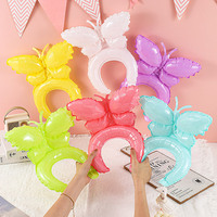 Feiyue Nouveau Ballon en aluminium Macaron Papillon Ange, Bracelet de poignet, Bâton à main, Bandeau, pour Fête d'anniversaire d'enfants et Déguisements, Vente en gros