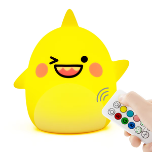 Luz nocturna para bebé, lámpara de noche de pez tiburón, Control remoto, LED RGB, colorido, brillante, lindo, silicona suave, juguetes para niños - Product Image 4