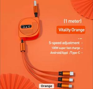 Chất lượng cao 3 trong 1 sạc nhanh 6A 100W Type-C USB C Cáp sạc điện thoại tương thích với IOS và máy tính - Product Image 2