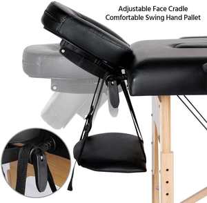 Table de massage pliable rose réglable avec tabouret pour salon de beauté, spa et studio de tatouage - Product Image 3