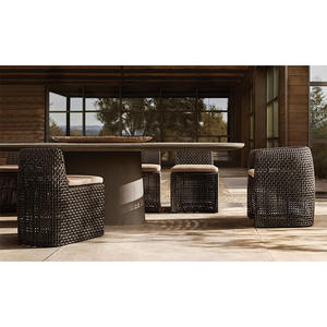 Sang trọng Patio vườn Set Side ghế thủ công tất cả các thời tiết mây ngoài trời mây ghế ăn - Product Image 6