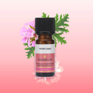Huile essentielle de géranium végétalienne à marque privée pour les soins de la peau, huile de géranium rosat 100 % pure pour l'aromathérapie, la fabrication de savons et de bougies - Product Image 2