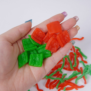 Bloques de chile simulados de PVC, comida simulada (pimientos verdes y rojos), guarniciones, cocina casera divertida, pimientos verdes en tiras - Product Image 2
