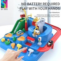SY TOYS Klasik DIY Puzzle Jalur Kereta Api Permainan Mobil Balap Penyelamat Kota dengan Petualangan Manual Mobil Mainan