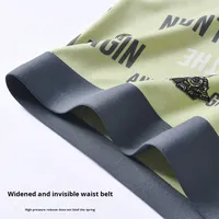 Sous-vêtements pour hommes en modal et soie, boxer court sans couture, imprimé, antibactérien, confortable, respirant, pantalon pour homme, boxers