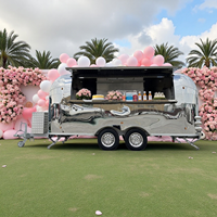 Nouveau Camion de Restauration Mobile Commercial en Acier Inoxydable pour Bar, Fêtes, Café, Glaces et Petites Gourmandises, avec Cuisine Complète