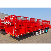 Semi Trailer Pagar Baja 3/4 As Roda 60 Ton 20/40/45FT untuk Transportasi Kargo Curah