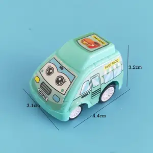 HappyBro उज्ज्वल रंग प्लास्टिक छोटा सा खिलौना कार कार्टून मिनी बस के लिए उपहार बच्चों के खिलौने