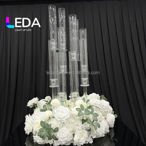 LEDA Fournitures de mariage, 5 têtes, chandelier en acrylique, centre de table, candélabre en acrylique, centres de table - Product Image 5