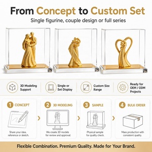 Ornamento Commemorativo per Matrimonio, Moderno ed Elegante in Velluto Sabbiato Placcato <span class=keywords><strong>Oro</strong></span> 24K, Personalizzabile OEM - Product Image 4