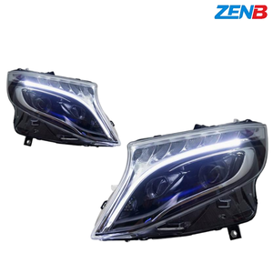 Conjunto de Faros Delanteros LED para Mercedes-Benz <span class=keywords><strong>Vito</strong></span> W447 2013-2019 con Luz de Giro Secuencial y un Toque Azul - Product Image 1