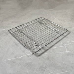 Silver <b>Grill</b> Rack With Legs 25x20cm For Baking Cooking Barbecue Cooling Rack Square Shape Low Carbon Steel Wire - Product Image 3