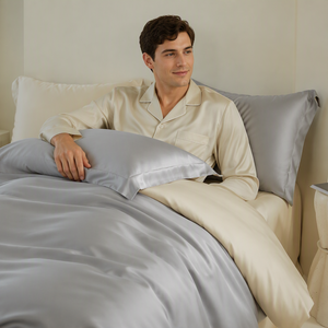 Juego de Ropa de Cama King Size de Lujo, Tejido 100% con Certificación OEKO-TEX, Color Sólido Moderno, con Relleno de Seda y Función Refrigerante - Product Image 4
