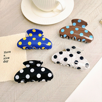 Barrettes à cheveux tendance à pois, pinces à cheveux requin en acrylique