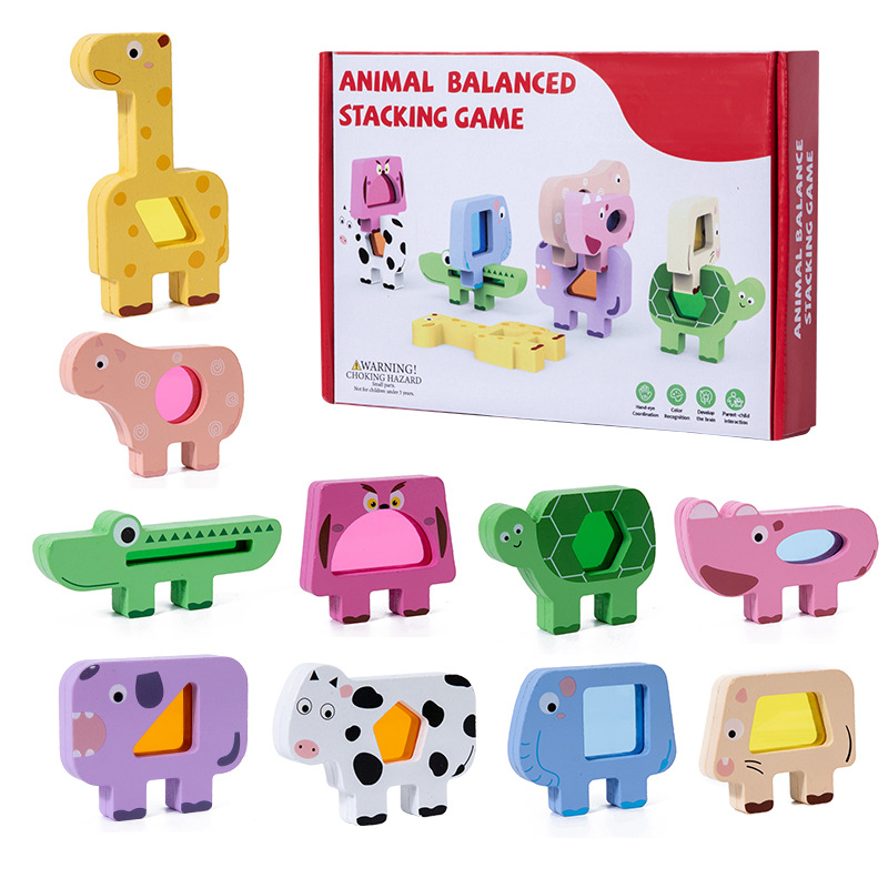 Animal-themed Balance Stacking Blocks