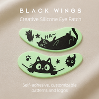 Masques sous-yeux jetables auto-adhésifs en silicone BLACKWINGS avec logo et motif personnalisés, patchs doux naturels pour extensions de cils