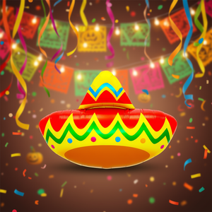 Globo de aluminio con diseño de sombrero mexicano para fiestas, 44.5X68 cm, decoración para graduaciones y fiestas infantiles - Product Image 2