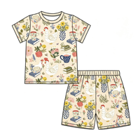 Ensemble short et t-shirt à manches courtes en tissu de bambou Zhengpai, motif floral, style vintage, pour femme, mignon et décontracté, idéal pour le quotidien
