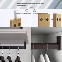 Barra Colgadora Minimalista Cuadrada de Aluminio para Armarios, Vestidores Personalizados, Armarios Principales y Closets