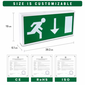 Boîtier de signalisation LED d'urgence pour <span class=keywords><strong>sortie</strong></span> de <span class=keywords><strong>secours</strong></span> 8W 3 heures, LED d'urgence IP20 simple ou double face, montage mural, éclairage de <span class=keywords><strong>secours</strong></span> CE pour couloir - Product Image 2