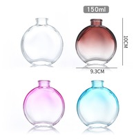 Bouteille en verre transparente ronde élégante de 150 ml pour diffuseur d'arômes, vente en gros pour la maison