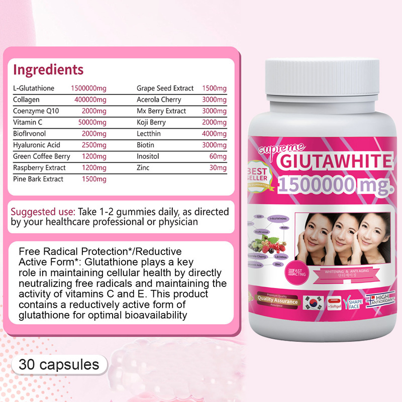 Premium 1500000MG L-Glutathione Softgel Extra Strong Liposomal Brightening  Whitening Capsules Healthcare Supplement