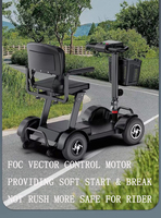Scooter électrique pliable à 4 roues, facile à utiliser, à faible vitesse, pour personnes âgées et handicapées, portable, moteur sans balais, étanche