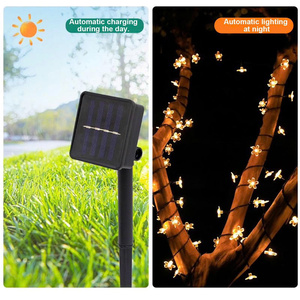 IP65 Waterproof 20LED Solar Flower <b>String</b> Lights 8 Modes Sensor Control Outdoor <b>Garden</b> Fairy Lights Ceiling light - Product Image 4