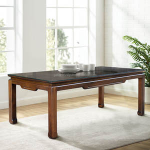 Antique Solid Teak Wood <b>Dining</b> Table Handmade Japanese Style Convertible <b>Furniture</b> for Home Use Inspired by Tiongkok - Product Image 1