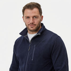 Vêtements de sport d'hiver personnalisés, imperméables, coupe-vent, grande taille, fermeture éclair, couleur unie, polyester, polaire, pour le camping et la randonnée - Product Image 1