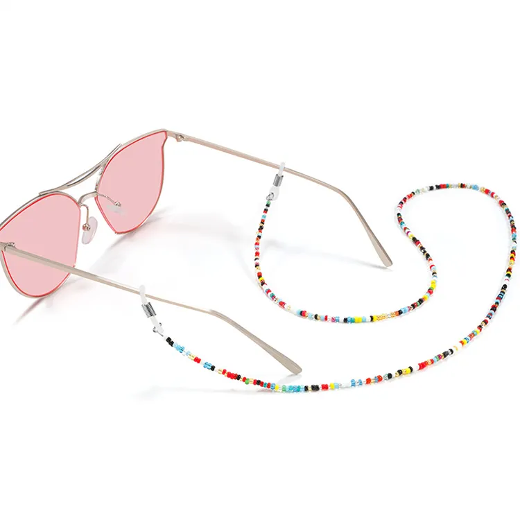 Vente en gros de lunettes en acrylique perlé coloré sangle de lunettes de soleil élégant lanière chaîne de lunettes de lecture cordon