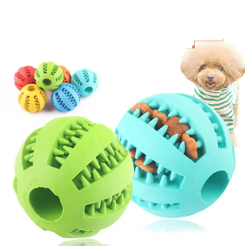 Kauçuk köpek oyun topu gıda dağıtım oyuncak diş çıkarma dayanıklı interaktif köpek yavrusu çiğnemek oyuncaklar haddeleme topu Bollocks