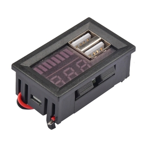デュアルUSB 5V 2A車の電圧計電圧計パネル12V-24V 3S-7S-7Sリチウム電池容量インジケータパワーテスターリチウムイオン鉛酸 - Product Image 5
