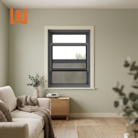 Ventana de Doble Hoja con Diseño Moderno y Mosquitera, Estilo Vertical Deslizante, Ventanas Antihuracanes