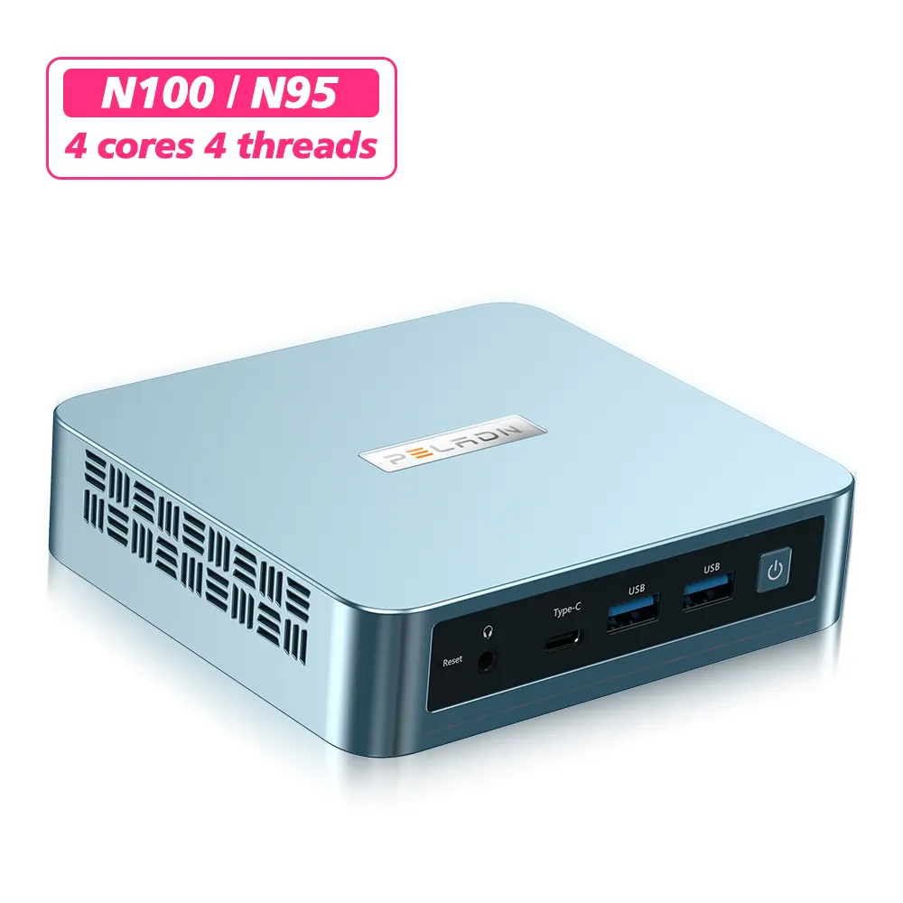 Peladn Business Education Mini-PC CPU Intel N100 Office Mini-PC WLAN 5.0 BT4.2 16 GB DDR4 512 GB SSD Mini-PC für Windows 11/LINUX