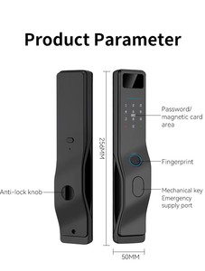 Serrure de porte intelligente Tuya avec empreinte digitale biométrique et <span class=keywords><strong>carte</strong></span>, déverrouillage automatique, WiFi et stockage cloud, Cerradura Inteligente - Product Image 6