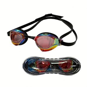 Kính bơi chống mờ, tròng kính hiệu ứng gương, có thể thay thế phần đệm mũi, dành cho người lớn, kèm nút bịt tai và hộp đựng - Product Image 1