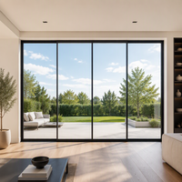 Porte pliante en aluminium à double vitrage trempé, porte accordéon extérieure pour patio, économie d'énergie, pour villa et jardin