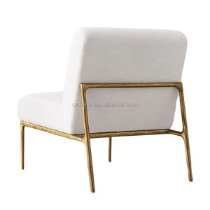 FERLY moderno comedor de lujo Senador Marco de latón decoración de sala de estar silla sin brazos muebles de comedor - Product Image 4