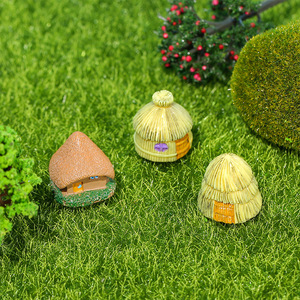 Adornos de Cabaña de Techo de Paja en Miniatura, Decoración de Jardín de Resina, Decoración de Paisajismo al Aire Libre, Decoraciones de Casas Pequeñas para Manualidades - Product Image 3