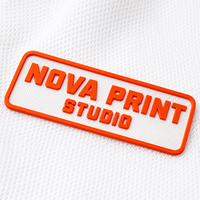 Écussons en silicone imprimés style hawaïen, logos en caoutchouc, étiquettes en silicone, badges principaux pour vêtements de marque et étiquettes de vêtements