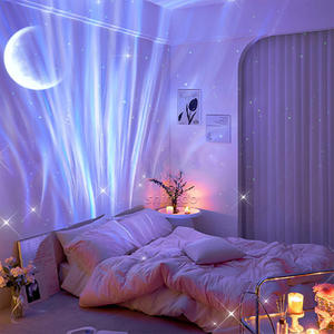 מנורת מקרן אור כוכבים USB קישוט חדר מתנה לילדים אווירת שמיים אור הצפון רמקול מקרן אור גלקסיה - Product Image 4