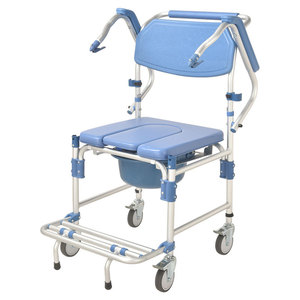 Wheeled <b>Commode</b> <b>Chair</b> With 4-Inch Wheels And Brakes For Indoor Home Care Use - Product Image 5