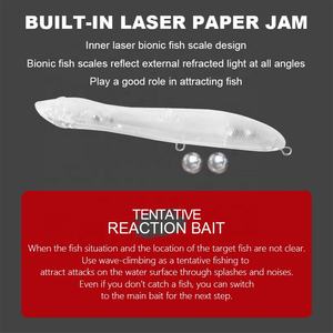 New Big Mouth topwater Popper Double Strike 17.5g intégré dans perle dynamique leurre bruyant - Product Image 5