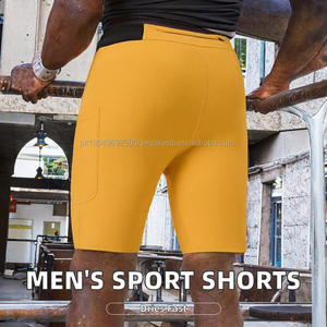 Pantalones Cortos Deportivos de Compresión para Hombre, Tipo Cargo, Tejido de Poliéster/Algodón, Color Sólido, para Gimnasio, Ciclismo, Running, Ajustados, Servicio OEM - Product Image 2