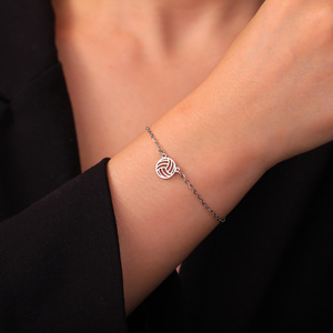 สร้อยข้อมือจี้วอลเลย์บอลชายหาดที่ทันสมัยสำหรับผู้หญิงผู้ชายสร้อยข้อมือวอลเลย์บอลชายหาดสแตนเลสเครื่องประดับกีฬา - Product Image 2