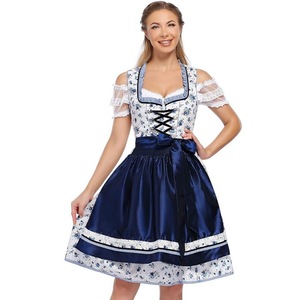 Robe traditionnelle allemande de style tablier Dirndl - <span class=keywords><strong>Tenue</strong></span> de cosplay sur le thème de l'<span class=keywords><strong>Oktoberfest</strong></span> - Product Image 4