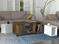 Table basse exclusive de luxe moderne en panneaux de particules, blanc noyer, provenant de Turquie, best-seller