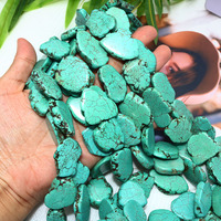 Tranches de pierre de magnésite turquoise TB0100, dalles de pierre turquoise brute, perles focales décoratives